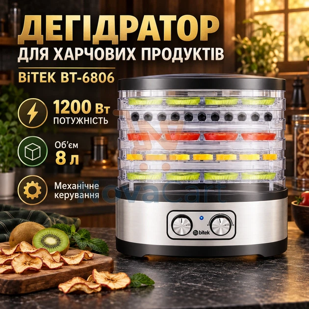 Механічна сушарка для овочів 1200 Вт, дегідратор для фруктових заготовок 8 л, електросушка з прозорими ярусами - Фото 2 Механічна сушарка для овочів 1200 Вт, дегідратор для фруктових заготовок 8 л, електросушка з прозорими ярусами - зображення 2