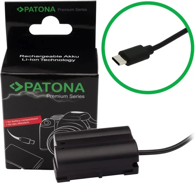 Adapter PATONA Dummy USB-C do Nikon EN-EL15 Z5 Z6 Z7 D500 D800 D850 D7000 D7100 D7200 VFB12802 (4055655235884) - Zdjęcie 5 Adapter PATONA Dummy USB-C do Nikon EN-EL15 Z5 Z6 Z7 D500 D800 D850 D7000 D7100 D7200 VFB12802 (4055655235884) - obraz 5