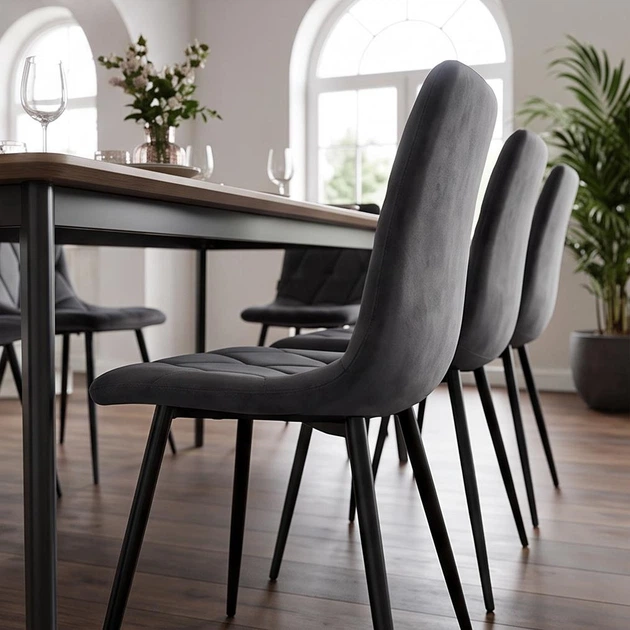 Комплект з Чотирьох М'яких Крісел Just Relax "Padua Light Grey" з Сірим оксамитом для дому, для кухні - зображення 14
