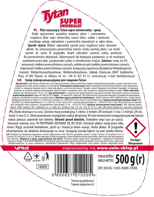 Uniwersalny środek do czyszczenia powierzchni Tytan 500 g (5900657212205) - obraz 2