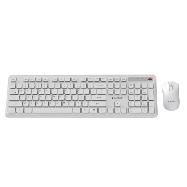 Комплект клавіатура + миша Gembird KBS-WPS-01 Slim Pro Business бездротовий US розкладка White (8716309137027) - Фото 2 Комплект клавіатура + миша Gembird KBS-WPS-01 Slim Pro Business бездротовий US розкладка White (8716309137027) - зображення 2