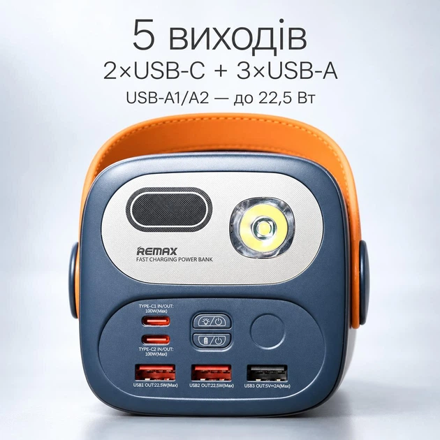 Повербанк REMAX RPP-100 60000 мАч — Power Bank внешний аккумулятор с LED-дисплеем, 2 USB, Type-C, Micro USB, зарядка 2 устройств + кабель в подарок - Фото 3 Повербанк REMAX RPP-100 60000 мАч — Power Bank внешний аккумулятор с LED-дисплеем, 2 USB, Type-C, Micro USB, зарядка 2 устройств + кабель в подарок - изображение 3