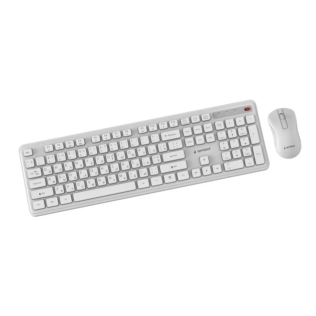 Комплект клавіатура + миша Gembird KBS-WPS-01-W-CYRL Slim Pro Business бездротовий RU розкладка White (8716309137034) - зображення 3