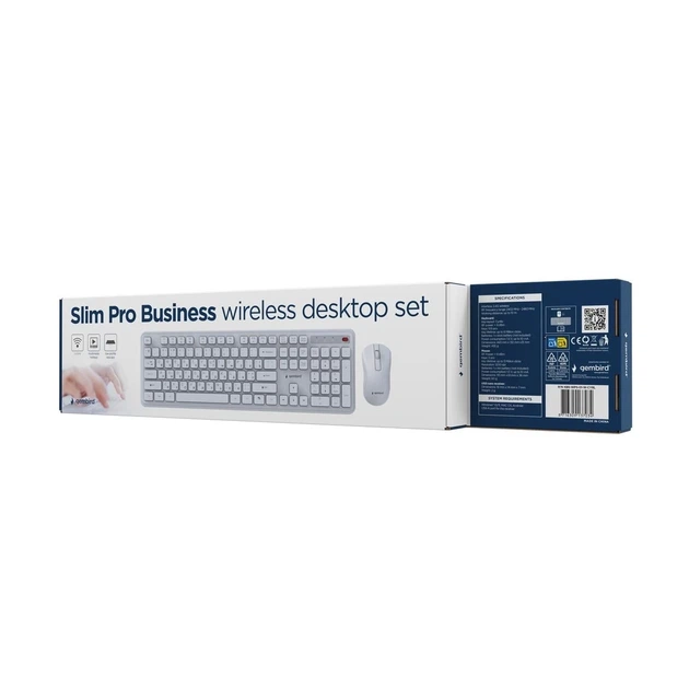 Комплект клавіатура + миша Gembird KBS-WPS-01-W-CYRL Slim Pro Business бездротовий RU розкладка White (8716309137034) - зображення 5