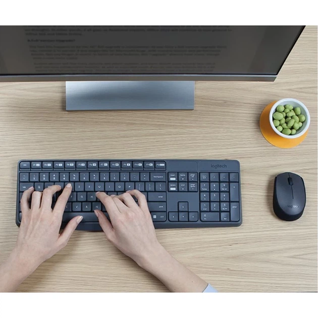 Комплект клавіатура + миша Logitech MK235 бездротовий US розкладка Black (5099206063976) - Фото 4 Комплект клавіатура + миша Logitech MK235 бездротовий US розкладка Black (5099206063976) - зображення 4