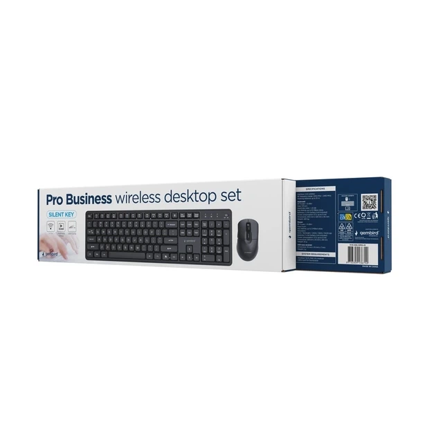 Комплект клавіатура + миша Gembird KBS-WMS-01 Silent Key Pro Business US розкладка Black (8716309136792) - Фото 5 Комплект клавіатура + миша Gembird KBS-WMS-01 Silent Key Pro Business US розкладка Black (8716309136792) - зображення 5