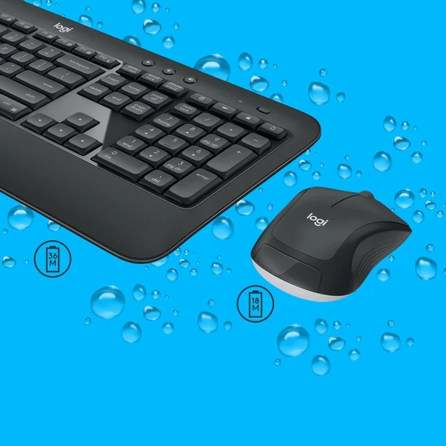 Комплект клавіатура + миша Logitech MK540 Advanced бездротовий 1000 DPI US розкладка Black (5099206077461) - зображення 11