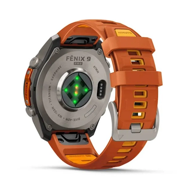 Смарт-часы GARMIN Fenix 9 Pro 47mm Titanium with Autumn Orange/Spark Orange Silicone Band (010-04336-05/06) - Фото 8 Смарт-часы GARMIN Fenix 9 Pro 47mm Titanium with Autumn Orange/Spark Orange Silicone Band (010-04336-05/06) - изображение 8