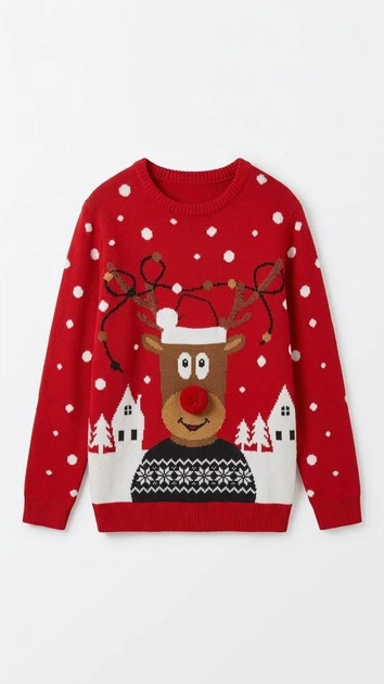 Свитер для девочки Новогодний Primark 080243 140см (9-10лет ) Красный - Фото 1 Свитер для девочки Новогодний Primark 080243 140см (9-10лет ) Красный - изображение 1