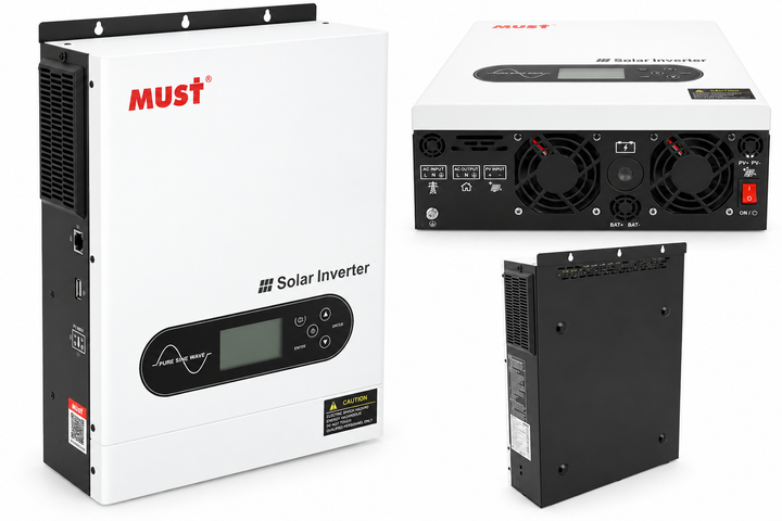 Гибридный инвертор MUST PV18-4024ECO. 4000W, 24V, ток заряда 60A, 170-280V, MPPT (100А, 60-360 Vdc), 318×454×122.5 мм. 8 кг. - изображение 4