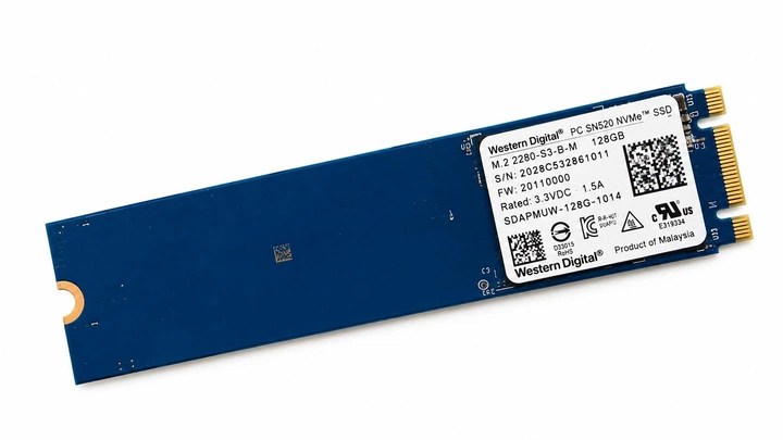 SSD диск M.2 NVMe 128GB Western Digital SN520 2280 б/у - Фото 1 SSD диск M.2 NVMe 128GB Western Digital SN520 2280 б/у - изображение 1