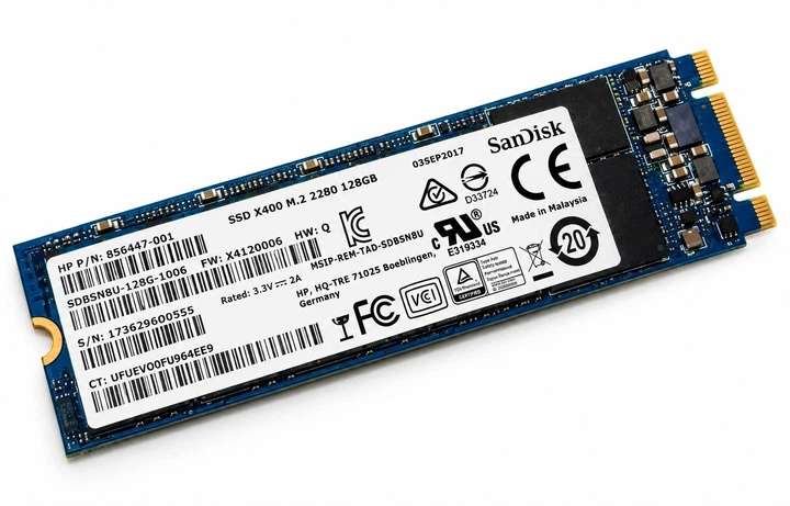 SSD диск M.2 SATA 128GB SanDisk X400 2280 б/у - Фото 1 SSD диск M.2 SATA 128GB SanDisk X400 2280 б/у - изображение 1