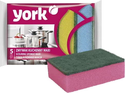 Gąbki do mycia naczyń York Maxi 5 szt. (5903355000518) - Zdjęcie 1 Gąbki do mycia naczyń York Maxi 5 szt. (5903355000518) - obraz 1