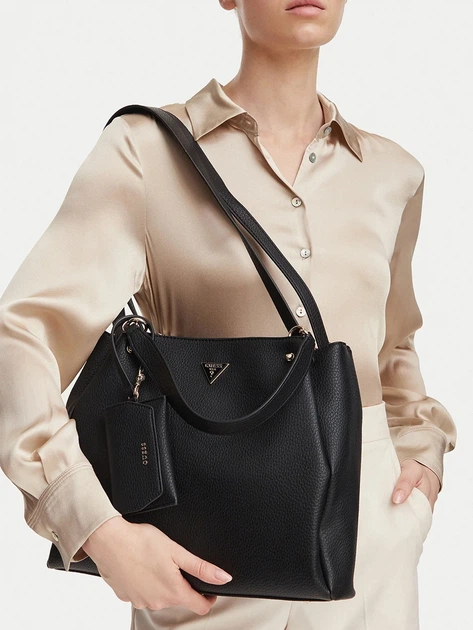 Сумка шопер жіноча зі штучної шкіри Guess HWBG2306230-BLA Чорна (800070360454) - зображення 2