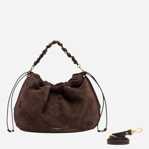 Torebka hobo damska zamszowa Gianni Chiarini BS-12260-CM-PL-974 Ciemnobrązowa (800070361173) - obraz 4