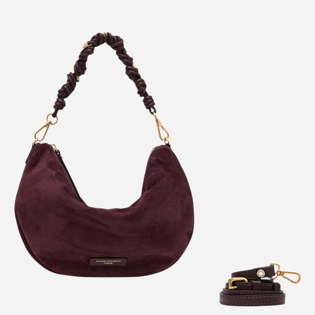 Torebka hobo damska zamszowa Gianni Chiarini BS-12691-CM-PL-7580 Czerwona (800070361184) - Zdjęcie 5 Torebka hobo damska zamszowa Gianni Chiarini BS-12691-CM-PL-7580 Czerwona (800070361184) - obraz 5