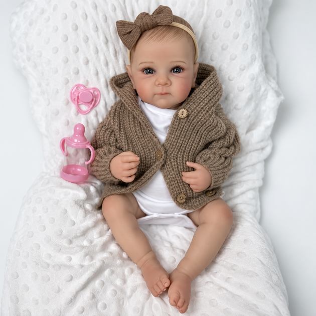 Лялька Реборн 45 см вініловая, реалістичний пупс Doll Reborn К0100809 - Фото 3 Лялька Реборн 45 см вініловая, реалістичний пупс Doll Reborn К0100809 - зображення 3