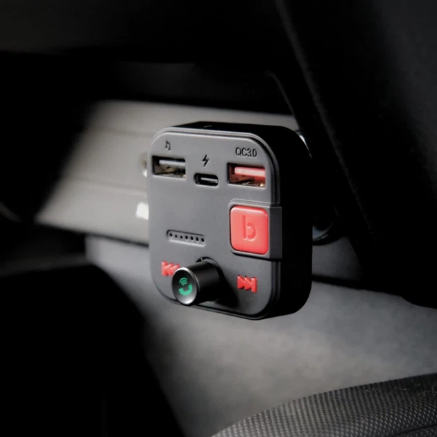 FM-трансмиттер Savio TR-15 с дисплеем Bluetooth зарядное устройство PD USB-C USB-A Quick Charge Bass Boost (5901986047889) - изображение 8
