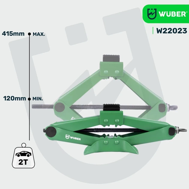 Домкрат автомобильный ромбовый Wuber 2 т 120-415 мм (5905873306943) - изображение 9