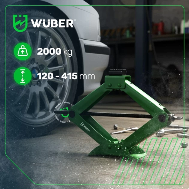 Домкрат автомобильный ромбовый Wuber 2 т 120-415 мм (5905873306943) - изображение 11
