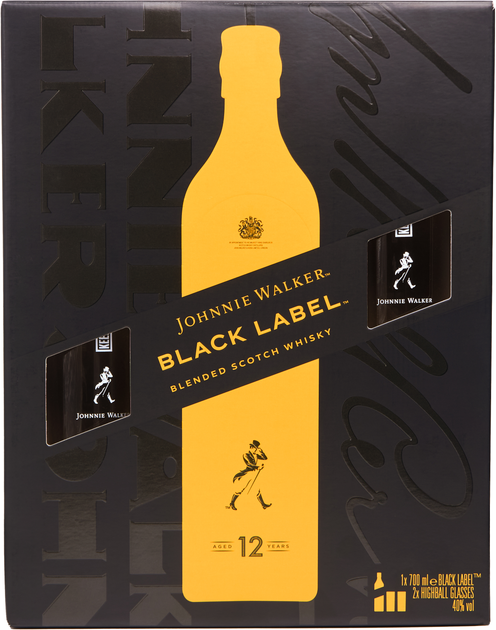 Виски Johnnie Walker Black label 12 лет выдержки 0.7 л 40% с 2-мя стаканами (5000267195117_5000267202167) - Фото 2 Виски Johnnie Walker Black label 12 лет выдержки 0.7 л 40% с 2-мя стаканами (5000267195117_5000267202167) - изображение 2