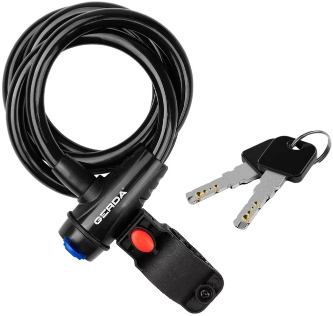 Zapięcie rowerowe Gerda Flex Max 1800/12T długa pętla, okrągły korpus, czarne (0SFL0180012 06T2XP) (5902203376720) - Zdjęcie 1 Zapięcie rowerowe Gerda Flex Max 1800/12T długa pętla, okrągły korpus, czarne (0SFL0180012 06T2XP) (5902203376720) - obraz 1