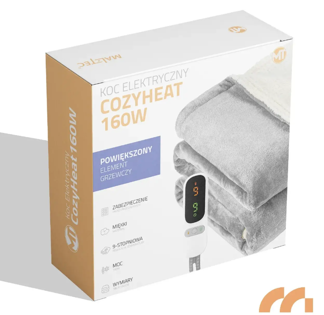 Электроодеяло MalTec CozyHeat 160 Вт 180×160 см 9 уровней температуры Одеяло с подогревом и таймером на 1–9 часов - изображение 6