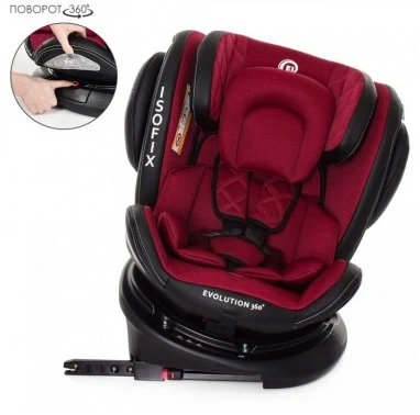 Автокрісло El Camino ME 1045 EVOLUTION 360⁰ Royal Red (група 0+/1-2-3, isofix, поворот 360⁰, червоний - зображення 4