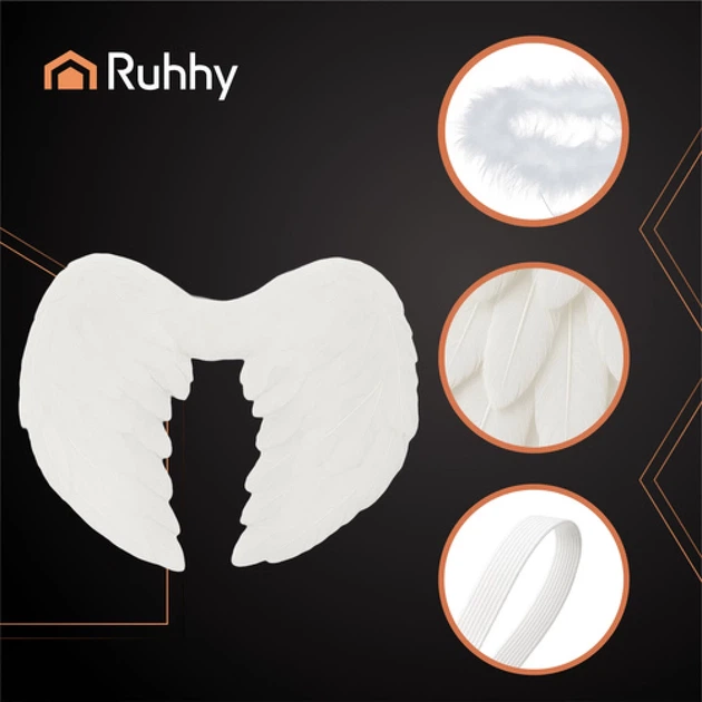 Крылья ангела Ruhhy 2 шт 45 x 35 см с нимбом White (5900779959385) - Фото 6 Крылья ангела Ruhhy 2 шт 45 x 35 см с нимбом White (5900779959385) - изображение 6