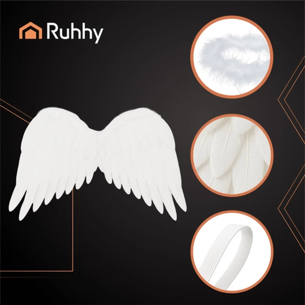 Крылья ангела Ruhhy 2 шт 50 x 35 см с нимбом White (5900779959392) - Фото 6 Крылья ангела Ruhhy 2 шт 50 x 35 см с нимбом White (5900779959392) - изображение 6