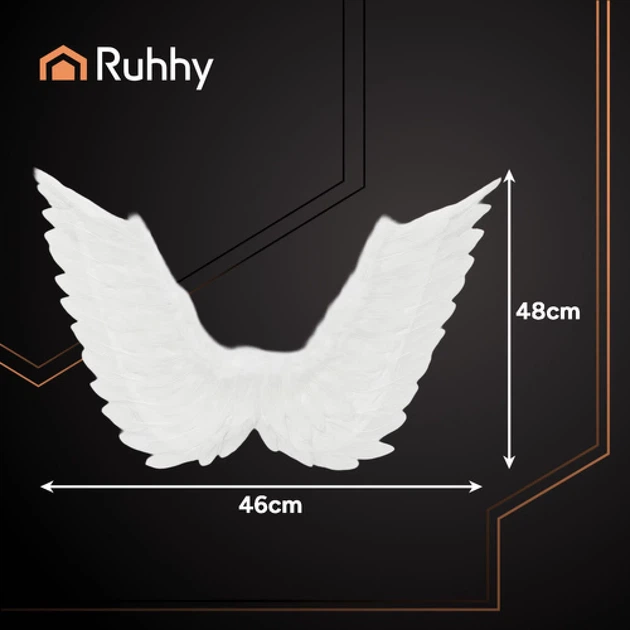 Крылья ангела Ruhhy 2 шт 70 x 45 см с нимбом White (5900779959408) - изображение 2