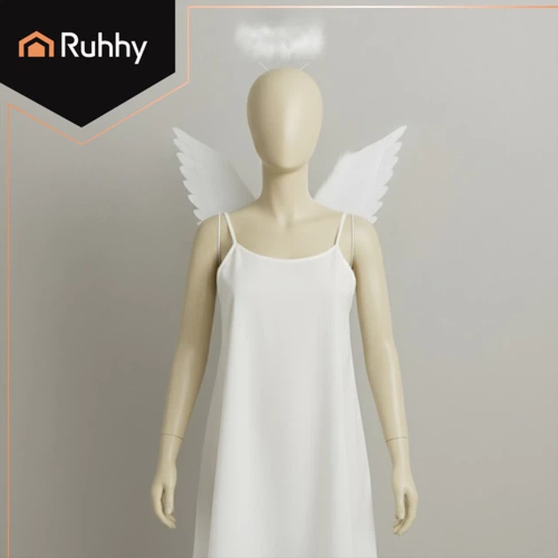 Крылья ангела Ruhhy 2 шт 70 x 45 см с нимбом White (5900779959408) - изображение 5