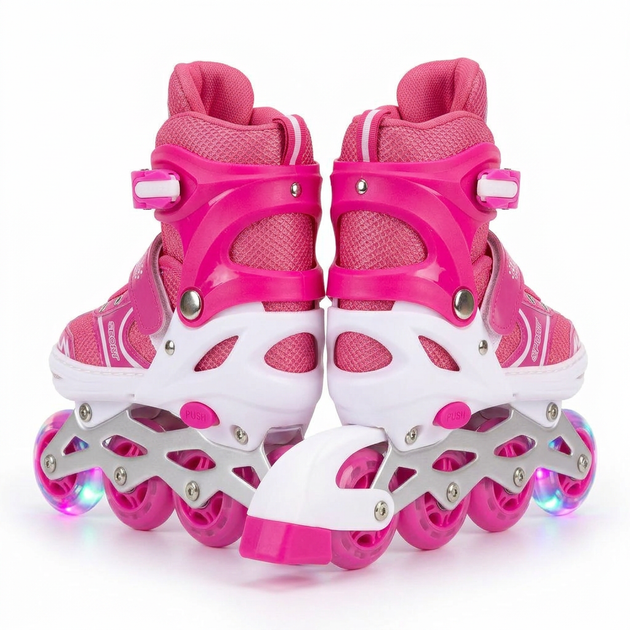 Детские раздвижные ролики розовые SP-Sport Skates 7811 размер 34-38 Pink-Light Pink - изображение 3