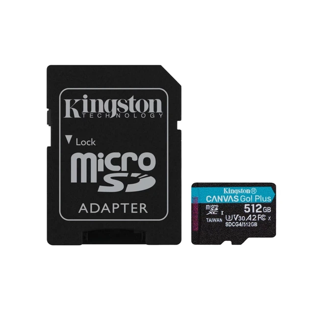 Карта пам'яті Kingston Canvas Go Plus microSDXC 512 ГБ + адаптер SD (740617348040) - Фото 1 Карта пам'яті Kingston Canvas Go Plus microSDXC 512 ГБ + адаптер SD (740617348040) - зображення 1