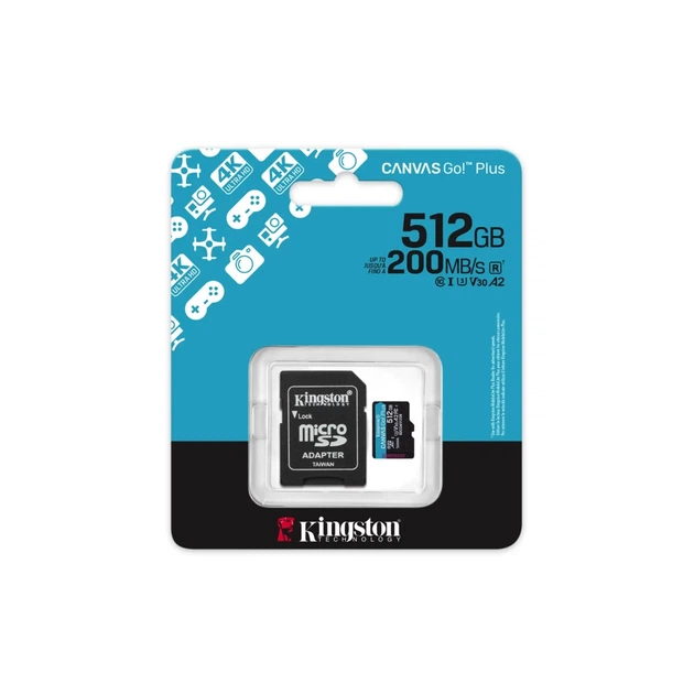 Карта пам'яті Kingston Canvas Go Plus microSDXC 512 ГБ + адаптер SD (740617348040) - Фото 5 Карта пам'яті Kingston Canvas Go Plus microSDXC 512 ГБ + адаптер SD (740617348040) - зображення 5