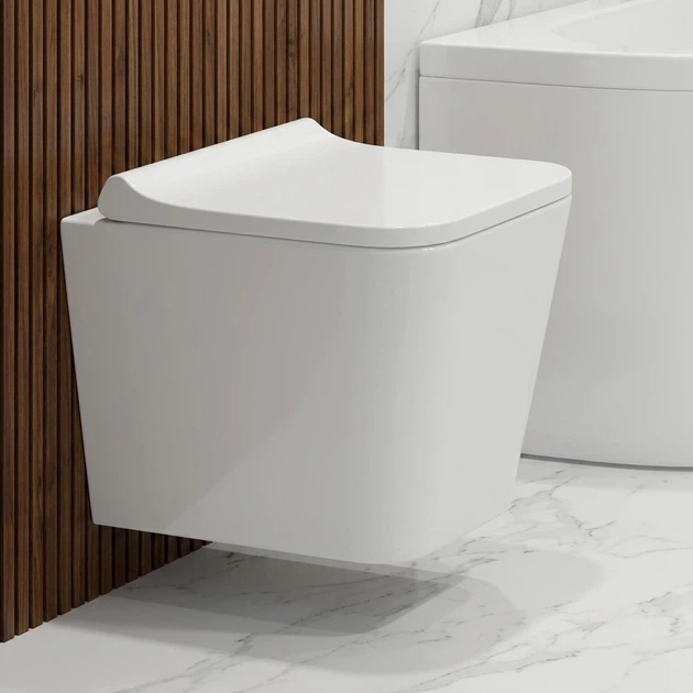 Подвесной унитаз Koller Pool Trend 490x340 прямоугольный, с сиденьем Soft-close, белый (TR-0490-RQ) - Фото 1 Подвесной унитаз Koller Pool Trend 490x340 прямоугольный, с сиденьем Soft-close, белый (TR-0490-RQ) - изображение 1