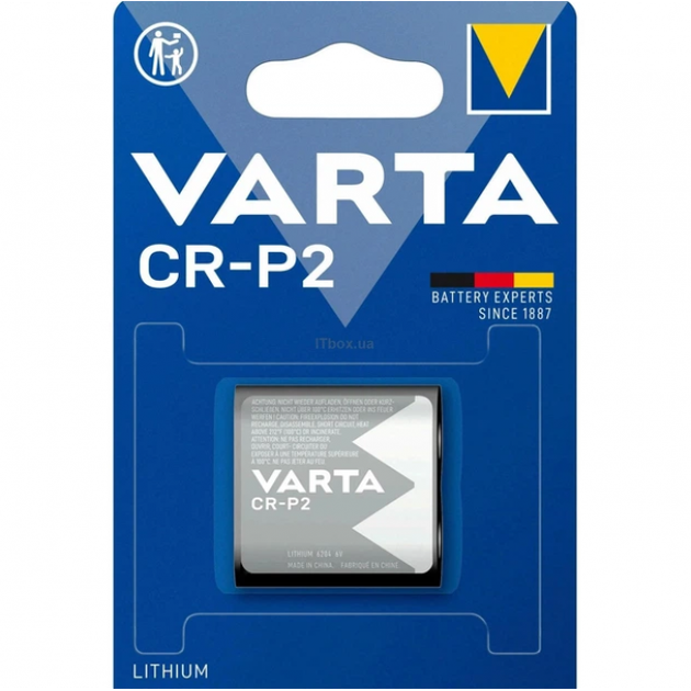 Батарейка Varta Lithium Cell 6V CR-P2 1 шт (R4859131820250) - Фото 1 Батарейка Varta Lithium Cell 6V CR-P2 1 шт (R4859131820250) - изображение 1