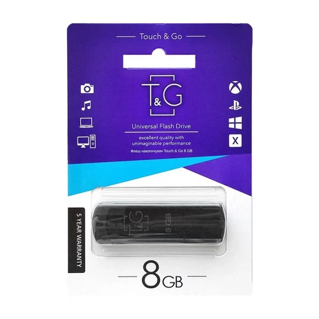 Флеш-память USB T&G Classic 8 ГБ USB 2.0 с крышкой пластиковая чёрная - Фото 2 Флеш-память USB T&G Classic 8 ГБ USB 2.0 с крышкой пластиковая чёрная - изображение 2