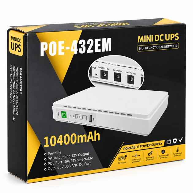 Источник бесперебойного питания U-tex POE-432EM для роутера PoE 15/24 В - Фото 4 Источник бесперебойного питания U-tex POE-432EM для роутера PoE 15/24 В - изображение 4