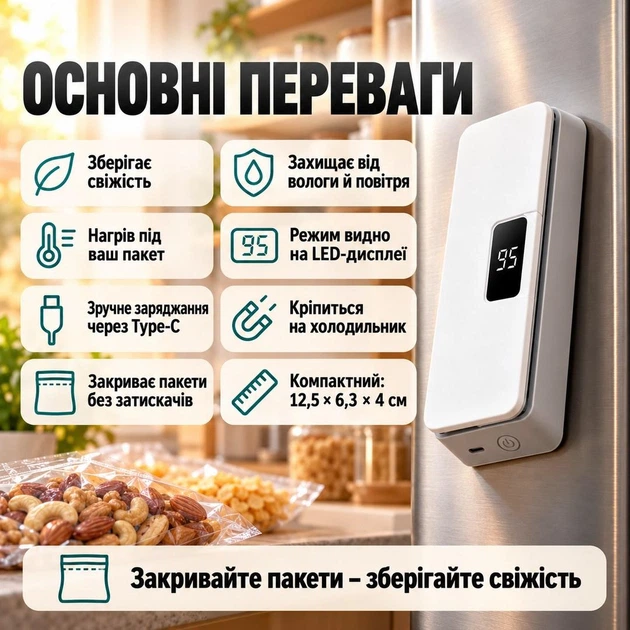 Вакуумный упаковщик портативный: запайка и разрезание пакетов, регулировка нагрева, 18 Вт, для чипсов, круп и специй - Фото 5 Вакуумный упаковщик портативный: запайка и разрезание пакетов, регулировка нагрева, 18 Вт, для чипсов, круп и специй - изображение 5