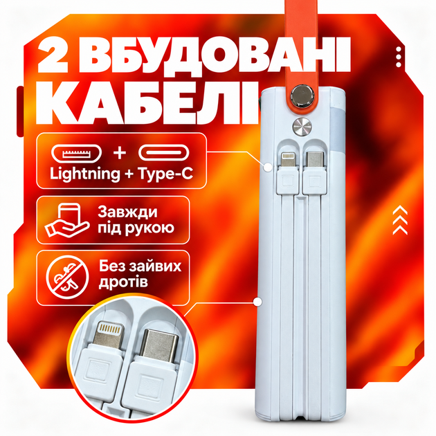 УМБ павербанк батарея powerbank 30000 mAh 120W Fast charge швидка зарядка Kayfovo з ліхтариком QR-23 - Фото 5 УМБ павербанк батарея powerbank 30000 mAh 120W Fast charge швидка зарядка Kayfovo з ліхтариком QR-23 - изображение 5