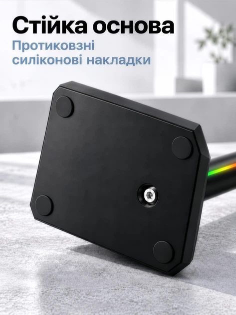 Підставка для геймерських навушників 5в1 з RGB-підсвіткою, бездротовою зарядкою та USB-хабом - зображення 4