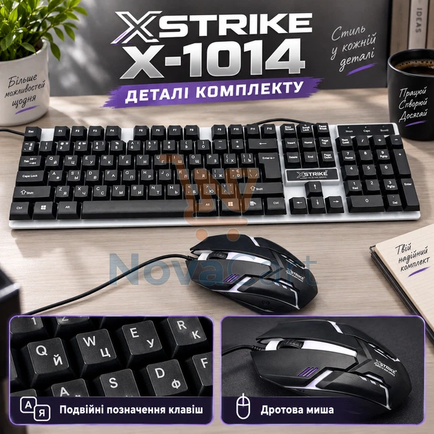 Клавіатура та оптична миша з підсвічуванням, дротовий USB-комплект для ігор, мембранний набір на 104 клавіші - Фото 3 Клавіатура та оптична миша з підсвічуванням, дротовий USB-комплект для ігор, мембранний набір на 104 клавіші - зображення 3