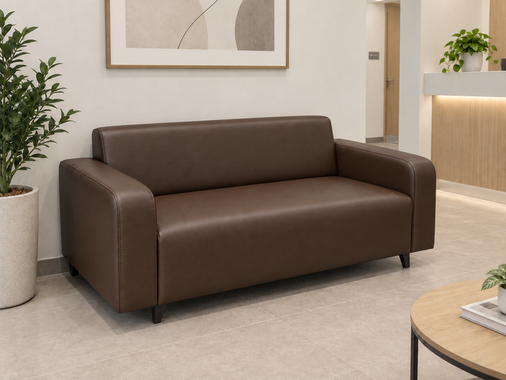 Диван офисный Tobi Sho Арне с подлокотниками 1880х700х740 мм, кожзам Bright Brown/2231 - изображение 4