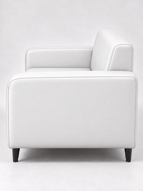 Диван офисный Tobi Sho Арне с подлокотниками 1380х700х740 мм, кожзам White/2300 - изображение 3