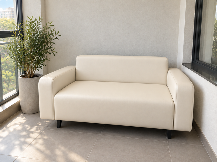 Диван офисный Tobi Sho Арне с подлокотниками 1580х700х740 мм, кожзам Cream/2207 - изображение 3