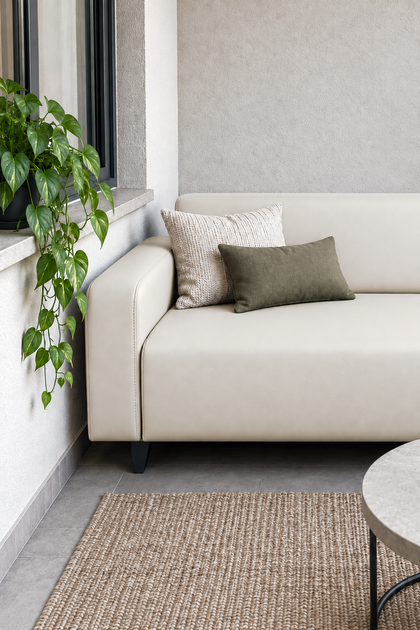 Диван офисный Tobi Sho Арне с подлокотниками 1380х700х740 мм, кожзам White/2300 - изображение 5