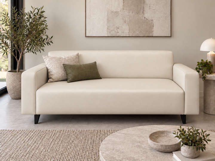 Диван офисный Tobi Sho Арне с подлокотниками 1880х700х740 мм, кожзам Cream/2207 - изображение 5