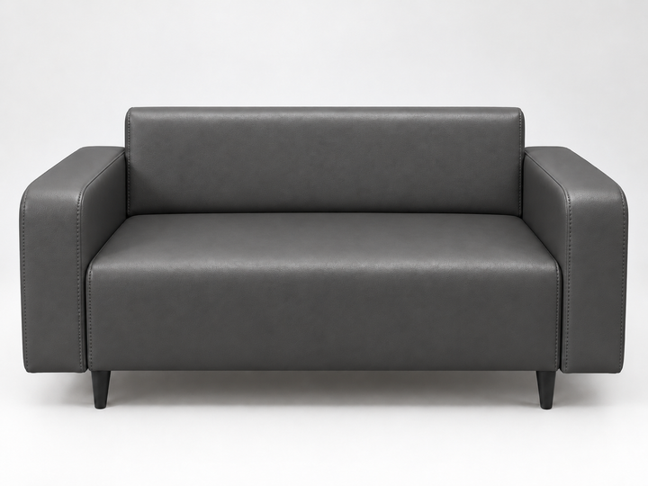 Диван офисный Tobi Sho Арне с подлокотниками 1380х700х740 мм, кожзам Dark Grey/2233 - изображение 2