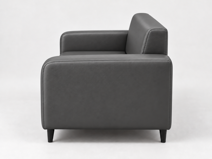 Диван офисный Tobi Sho Арне с подлокотниками 1380х700х740 мм, кожзам Dark Grey/2233 - изображение 3
